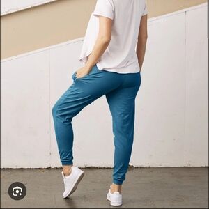 90 Degrees By Reflex High Waisted Casual Joggers Sweatpants Heathered Teal Green